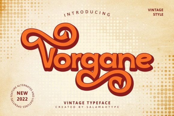 Vorgane Vintage Display Typeface for Handmade Brands
